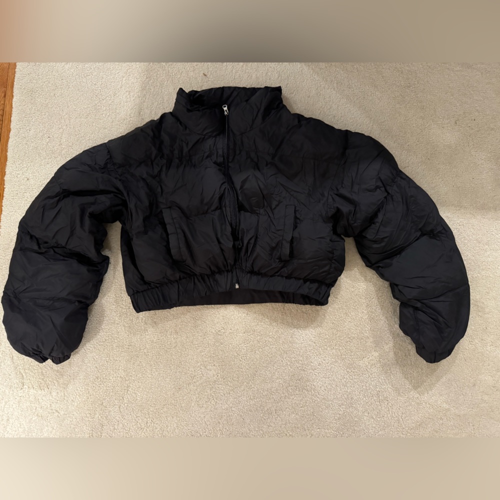 SHEIN crop puffer jacket
